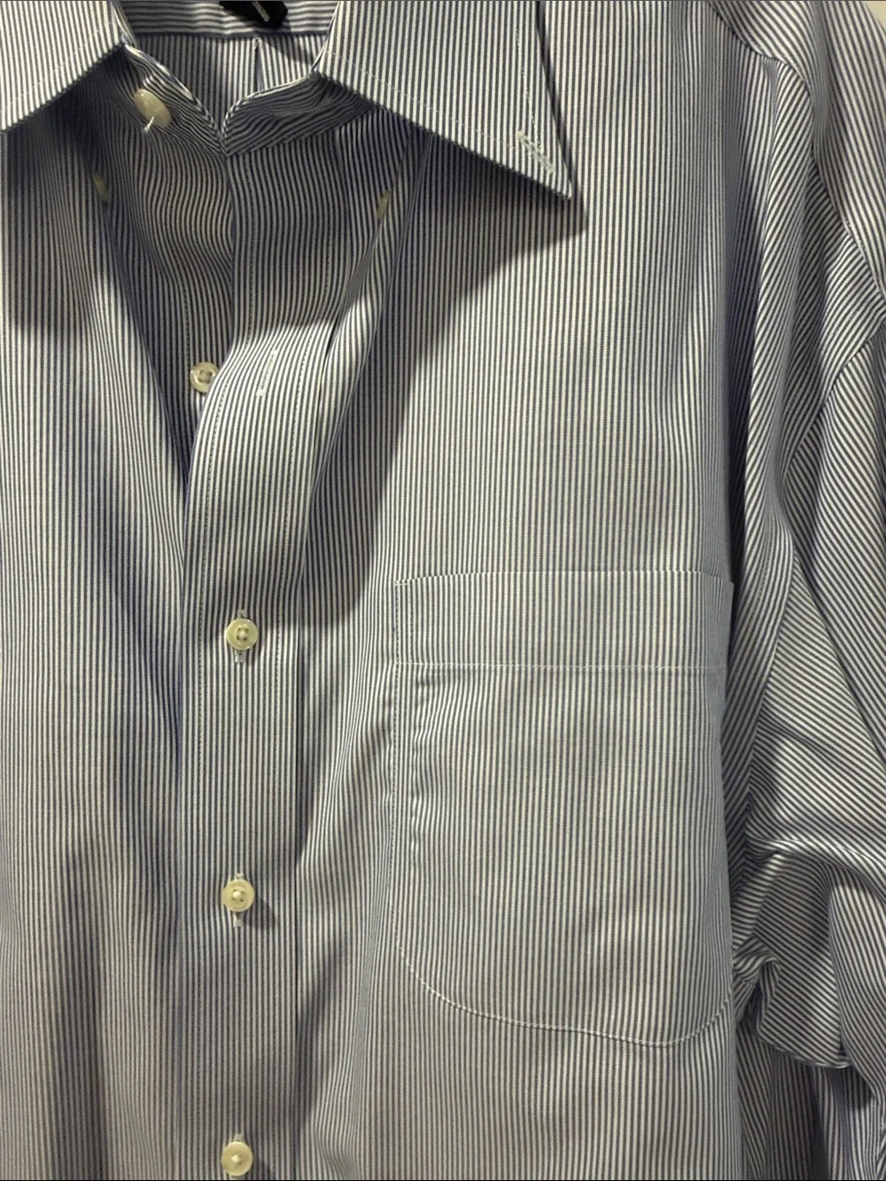Jos. A. Bank Light Blue Pinstripe Dress Shirt - Men's 17 1/2-34